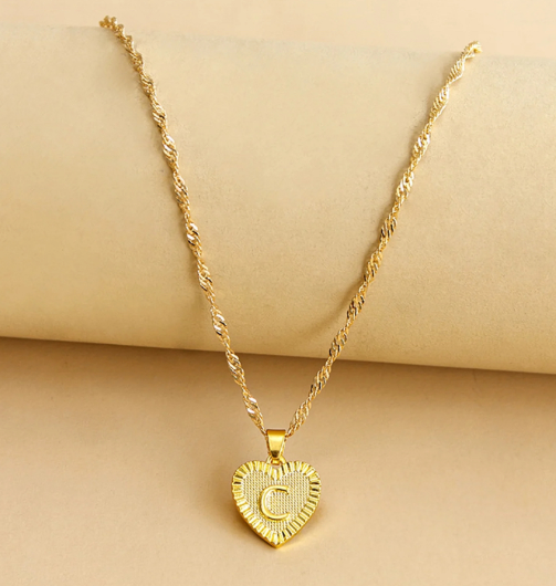 "C" Pendant Necklace 2 mm
