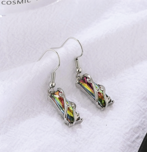 Stunning Colorful Zirconia Dangle Earrings