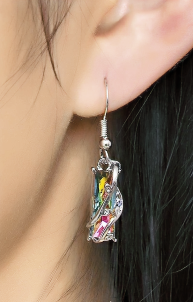 Stunning Colorful Zirconia Dangle Earrings