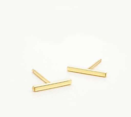 Dainty Small Simple Mini Bar Stud Earrings
