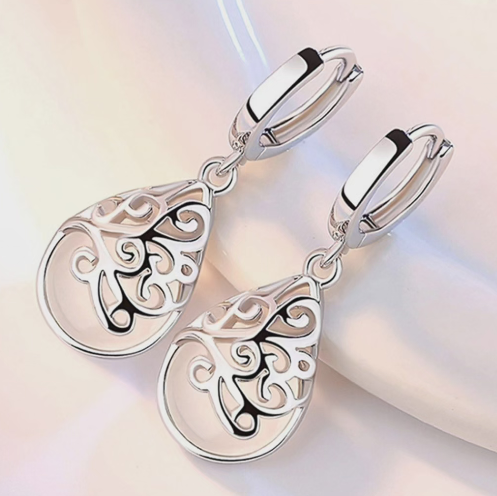 Vintage Style Copper Earrings with Synthetic Zirconia Pendants