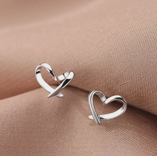 Sterling Silver Stud Heart Earrings