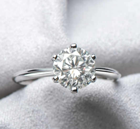 Engagement Sterling Silver S925 with Moissanite Ring