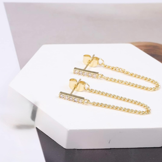 Chain Earrings Sterling Silver