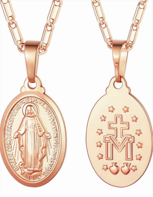 18K Gold Plated Virgin Mary Necklace